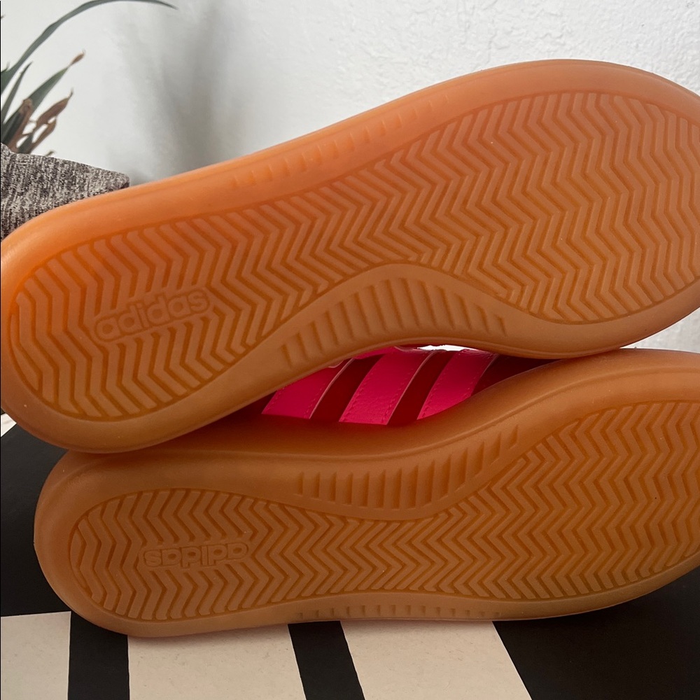 Adidas Barreda Decode J Sneakers in Red & Hot Pink with Gum Sole - Picture 5 of 5